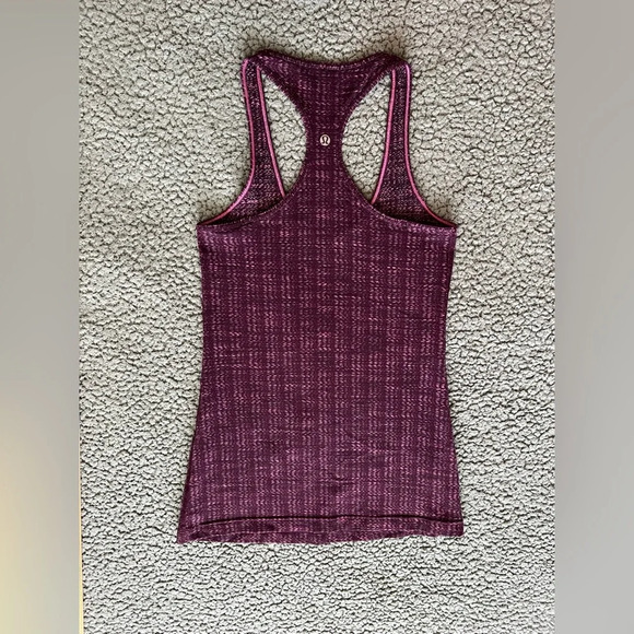 Women’s Lululemon Cool Racerback Tank Top Ziggy Wee August Glo Maroon Red EUC - Picture 3 of 7